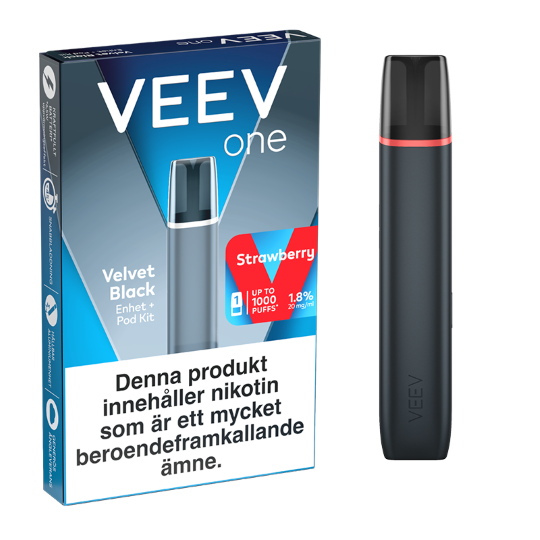 VEEV One Velvet Black Device + Pod Strawberry