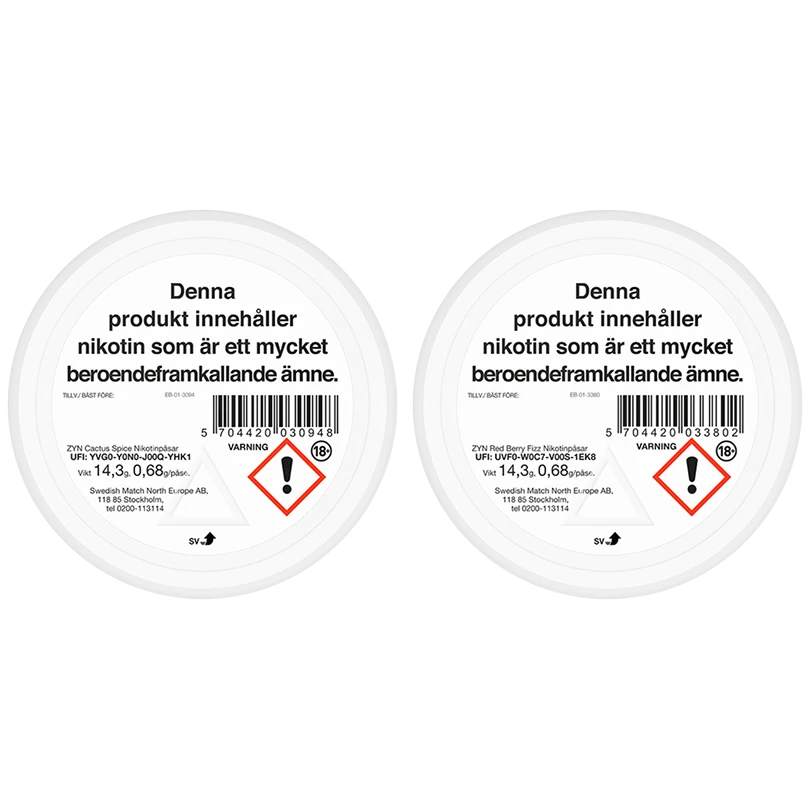ZYN Red Berry Fizz & ZYN Cactus Spice Mixpaket Strong