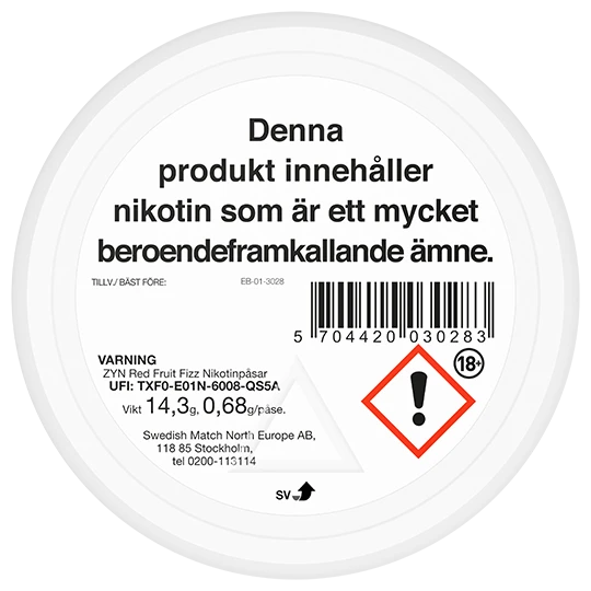 ZYN Red Fruit Fizz Slim Extra Strong