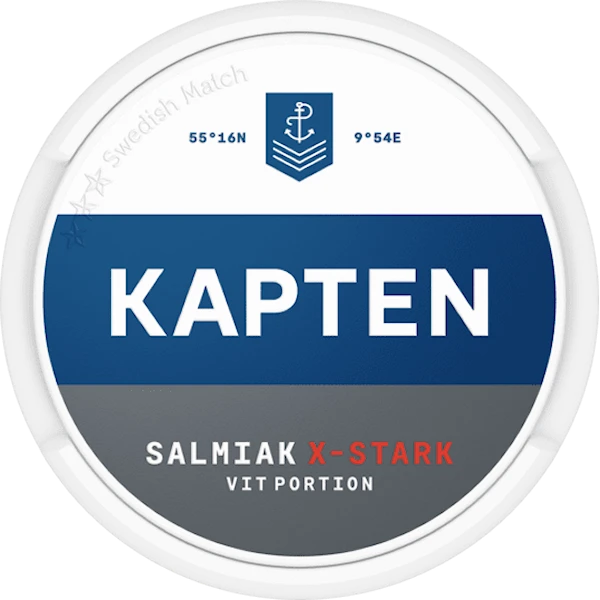 Kapten Salmiak Vit Portion Extra Stark
